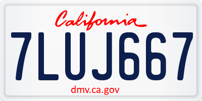 CA license plate 7LUJ667