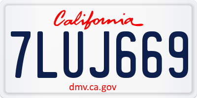 CA license plate 7LUJ669