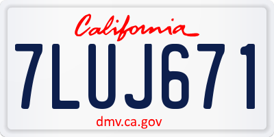 CA license plate 7LUJ671