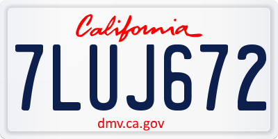 CA license plate 7LUJ672