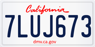 CA license plate 7LUJ673