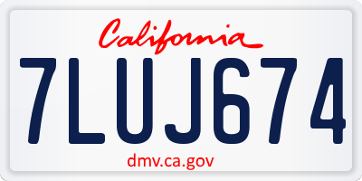 CA license plate 7LUJ674