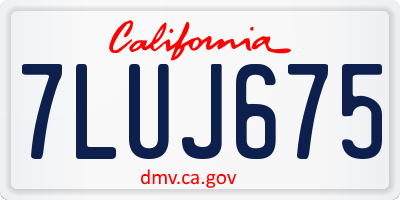 CA license plate 7LUJ675