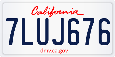 CA license plate 7LUJ676