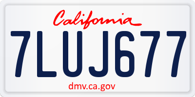CA license plate 7LUJ677