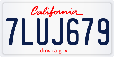 CA license plate 7LUJ679