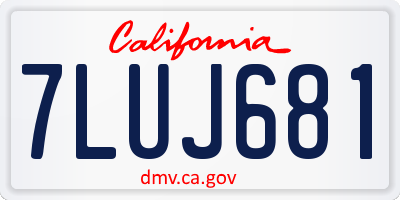 CA license plate 7LUJ681