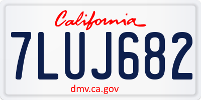 CA license plate 7LUJ682