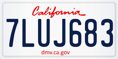 CA license plate 7LUJ683