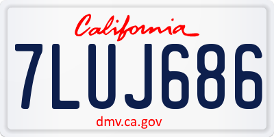 CA license plate 7LUJ686