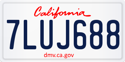 CA license plate 7LUJ688