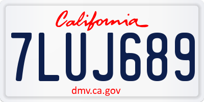 CA license plate 7LUJ689
