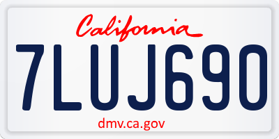 CA license plate 7LUJ690