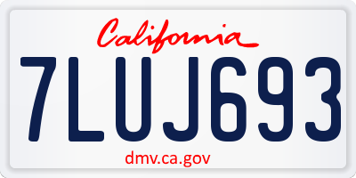 CA license plate 7LUJ693