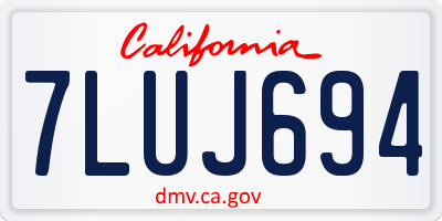 CA license plate 7LUJ694