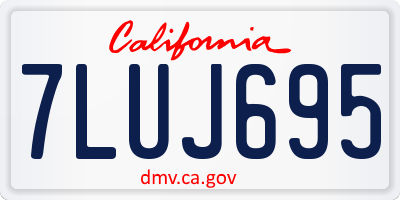 CA license plate 7LUJ695