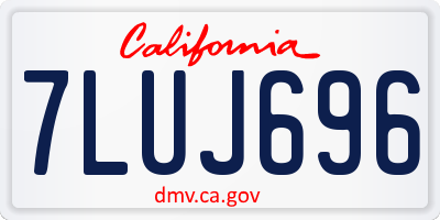 CA license plate 7LUJ696