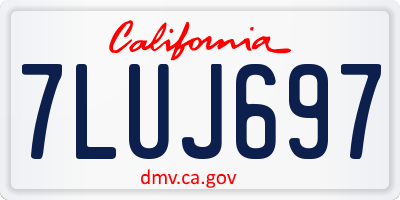 CA license plate 7LUJ697