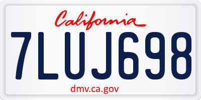 CA license plate 7LUJ698