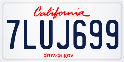 CA license plate 7LUJ699