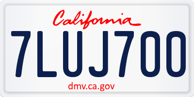 CA license plate 7LUJ700