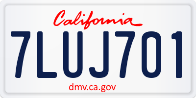 CA license plate 7LUJ701