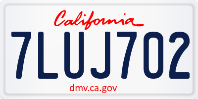 CA license plate 7LUJ702