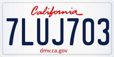 CA license plate 7LUJ703