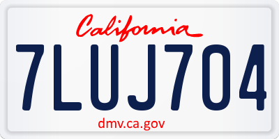 CA license plate 7LUJ704