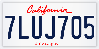 CA license plate 7LUJ705