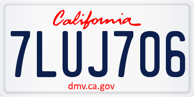 CA license plate 7LUJ706