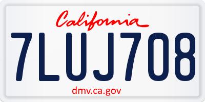 CA license plate 7LUJ708