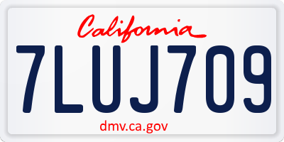 CA license plate 7LUJ709