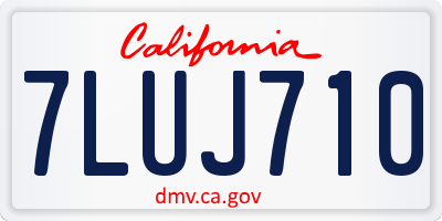 CA license plate 7LUJ710
