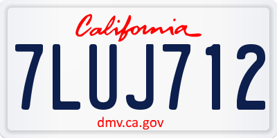 CA license plate 7LUJ712