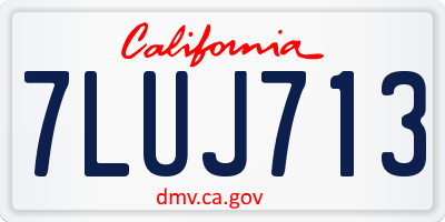 CA license plate 7LUJ713