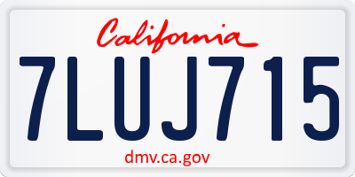 CA license plate 7LUJ715