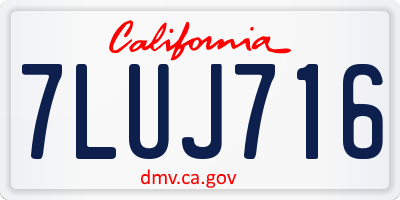 CA license plate 7LUJ716