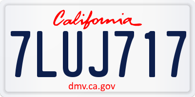 CA license plate 7LUJ717