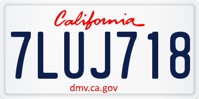 CA license plate 7LUJ718