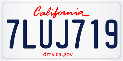CA license plate 7LUJ719