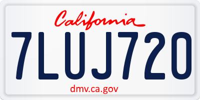 CA license plate 7LUJ720