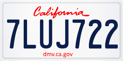 CA license plate 7LUJ722