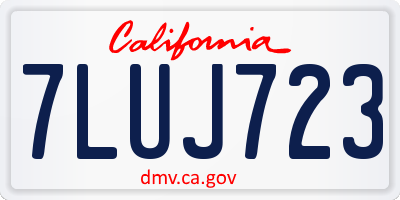 CA license plate 7LUJ723
