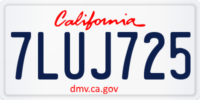 CA license plate 7LUJ725