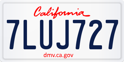 CA license plate 7LUJ727