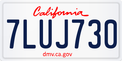 CA license plate 7LUJ730
