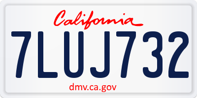 CA license plate 7LUJ732