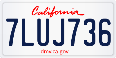 CA license plate 7LUJ736