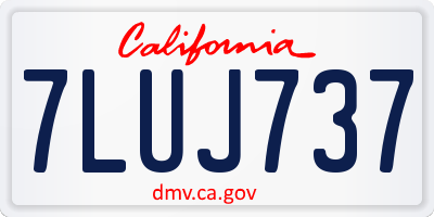 CA license plate 7LUJ737